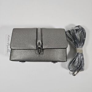 Simply Noelle Metallic Pewter Crossbody Bag New With Tags HBN044A